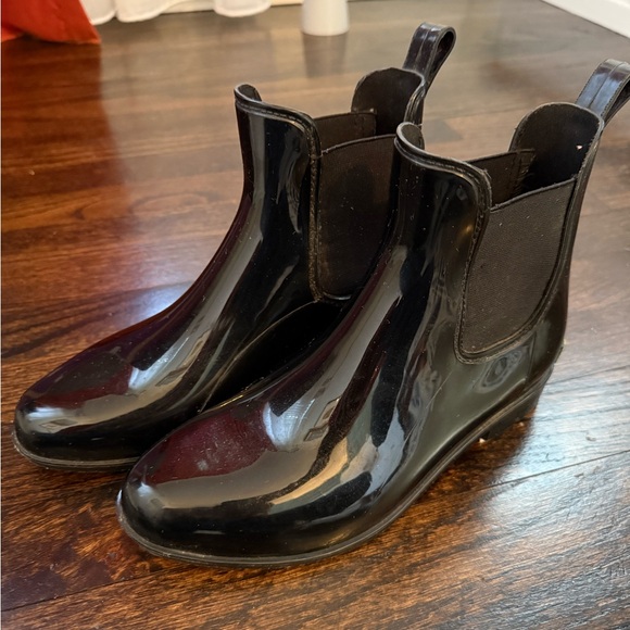 Ralph Lauren Glossy Black Women\'s Rain Boots